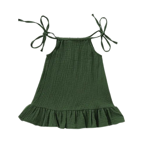 The Macey - Toddler Girl Cotton Halter Slip Dress Breathable Summer Beach Outfit