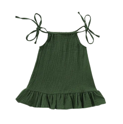 The Macey - Toddler Girl Cotton Halter Slip Dress Breathable Summer Beach Outfit