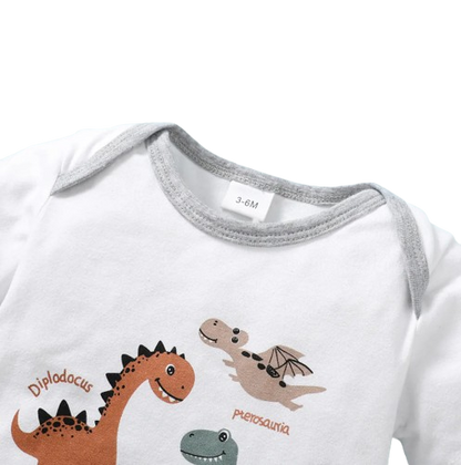 The Isaac - Dinosaur Print Bodysuit + Shorts Set