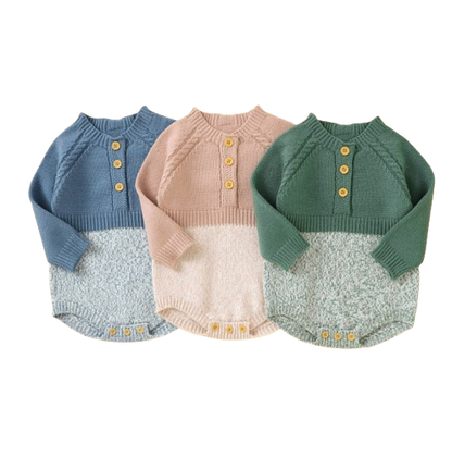 The Eddie - Unisex Baby Knit Long Sleeve Romper Spring Autumn Winter One Piece Outfit