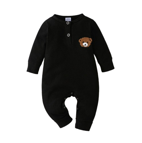 The Mason - Bear Print Tiny Button Onesies