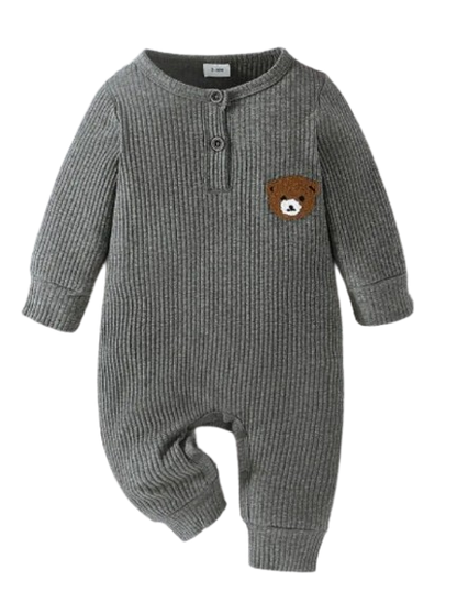 The Mason - Bear Print Tiny Button Onesies