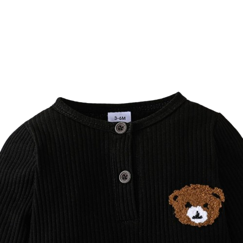 The Mason - Bear Print Tiny Button Onesies