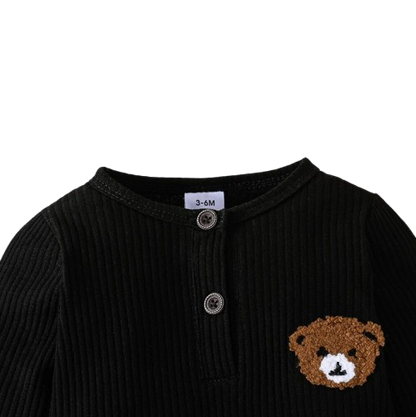 The Mason - Bear Print Tiny Button Onesies