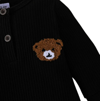 The Mason - Bear Print Tiny Button Onesies