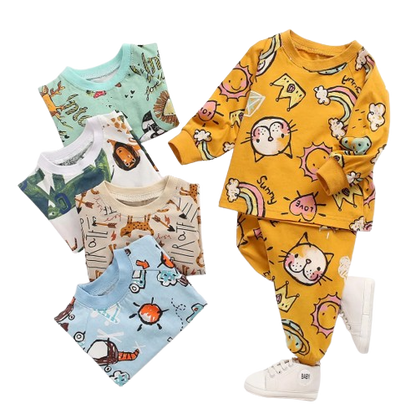 The Jazz - Unisex Baby 2PCS Cotton Long Sleeve Top & Pants Set Soft Pajamas