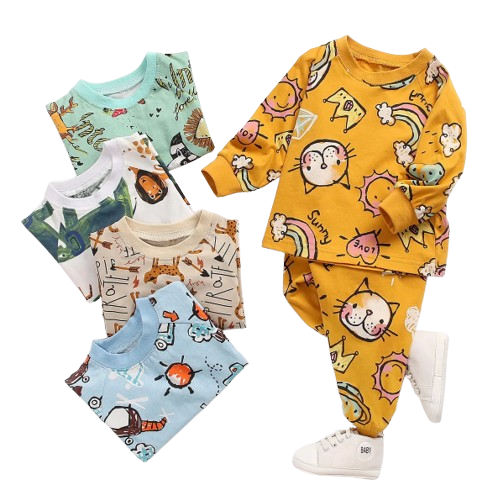 The Jazz - Unisex Baby 2PCS Cotton Long Sleeve Top & Pants Set Soft Pajamas