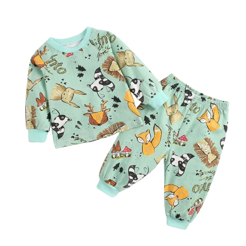 The Jazz - Cartoon Print Tops + Pants Pajamas