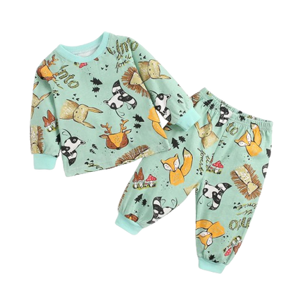 The Jazz - Cartoon Print Tops + Pants Pajamas