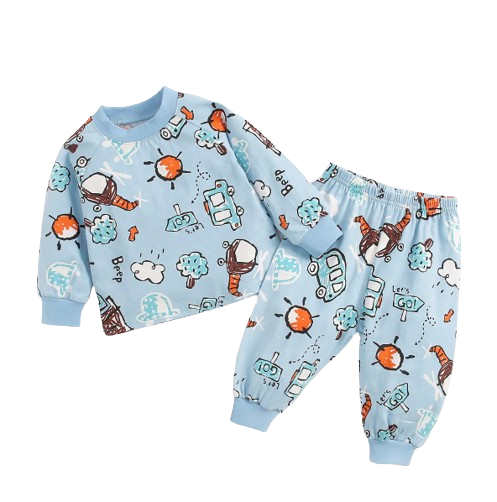 The Jazz - Unisex Baby 2PCS Cotton Long Sleeve Top & Pants Set Soft Pajamas