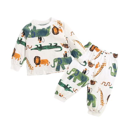 The Jazz - Unisex Baby 2PCS Cotton Long Sleeve Top & Pants Set Soft Pajamas
