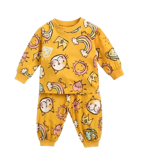 The Jazz - Unisex Baby 2PCS Cotton Long Sleeve Top & Pants Set Soft Pajamas