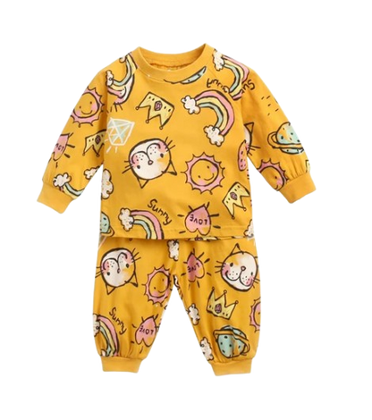 The Jazz - Unisex Baby 2PCS Cotton Long Sleeve Top & Pants Set Soft Pajamas