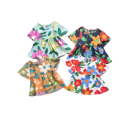The Tiffany - Baby Girl Floral Cotton Outfit Set Summer Princess Casual Clothes