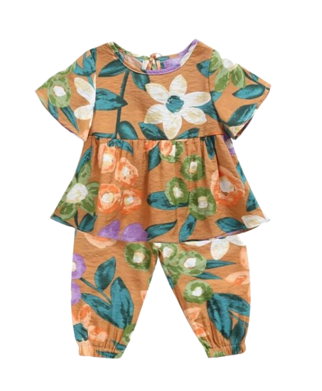 The Tiffany - Baby Girl Floral Cotton Outfit Set Summer Princess Casual Clothes
