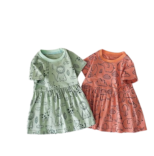 The Merry - Baby Girl  Cute Colourful Print Dress