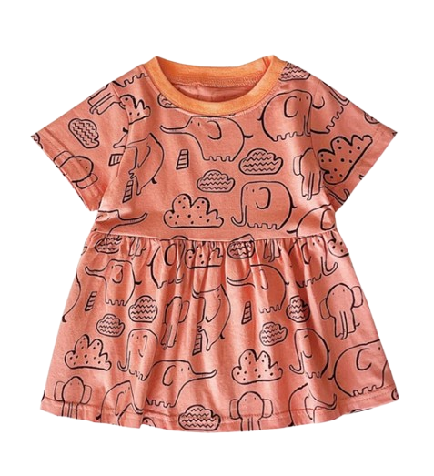 The Merry - Baby Girl Cotton Short Sleeve Dress Cute Summer Casual Outfit for Toddlers