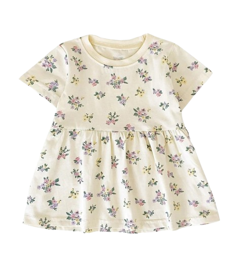 The Merry - Baby Girl Cotton Short Sleeve Dress Cute Summer Casual Outfit for Toddlers