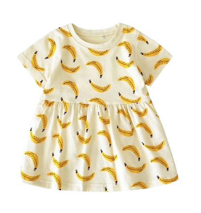 The Merry - Baby Girl Cotton Short Sleeve Dress Cute Summer Casual Outfit for Toddlers