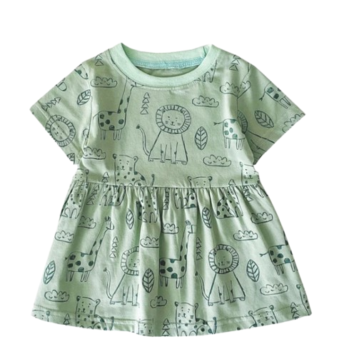 The Merry - Baby Girl Cotton Short Sleeve Dress Cute Summer Casual Outfit for Toddlers