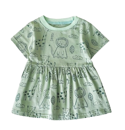 The Merry - Baby Girl Cotton Short Sleeve Dress Cute Summer Casual Outfit for Toddlers