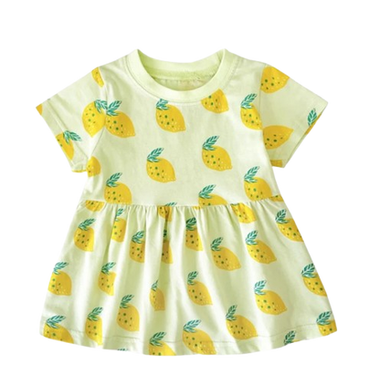 The Merry - Baby Girl Cotton Short Sleeve Dress Cute Summer Casual Outfit for Toddlers