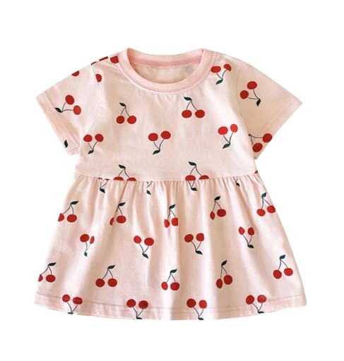 The Merry - Baby Girl Cotton Short Sleeve Dress Cute Summer Casual Outfit for Toddlers