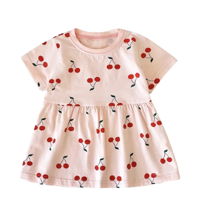 The Merry - Baby Girl Cotton Short Sleeve Dress Cute Summer Casual Outfit for Toddlers