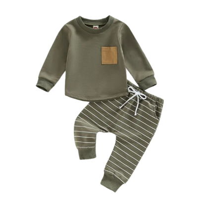 The Zak - Longsleeve Tops + Pocket Pullover + Stripe Trouser