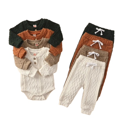 The Lennon - Unisex Baby Long Sleeve Romper & Pants Set Soft Spring Autumn Clothing