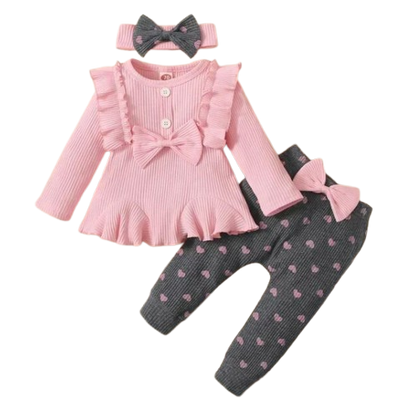 The Merill - Pink Tops & Polka Dot Pants Casual Trouser Set