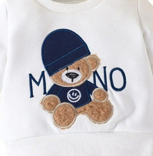 The Riley - Terno Bear Long Sleeve Tee & Navy Pants