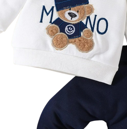 The Riley - Terno Bear Long Sleeve Tee & Navy Pants