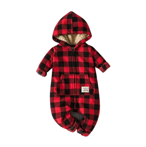 The Scout - Red & Black Checkered Hooded Onesie