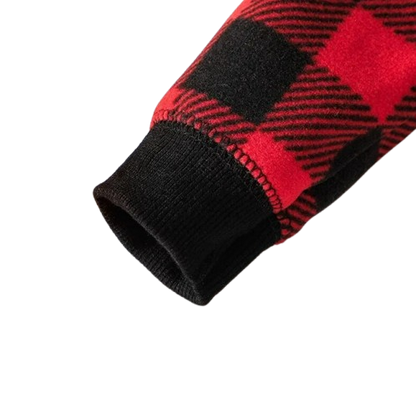 The Scout - Red & Black Checkered Hooded Onesie