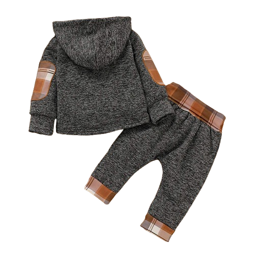 The Darian - Baby Cute Stitching Hooded Sweatshirt & Pants Set