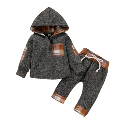 The Darian - Baby Cute Stitching Hooded Sweatshirt & Pants Set