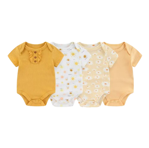 The Avery - 4pcs Unisex Rompers/ Onesies - Yellow Set