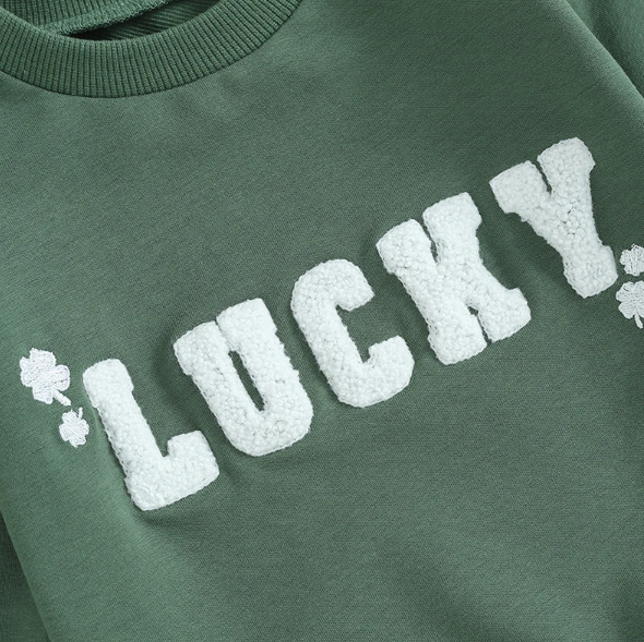 The Oliver - Baby Boy Lucky Embroidery Sweatshirt + Pants