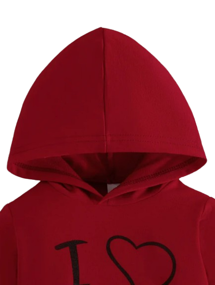 The Alora - Unisex I Love Papa Print Long Sleeve Hoodie + Pants