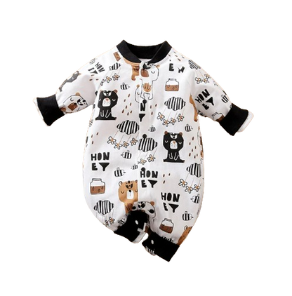 The Bryson - Baby Unisex Brown Bear Cartoon Jumpsuit