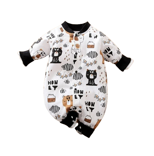 The Bryson - Baby Unisex Brown Bear Cartoon Jumpsuit