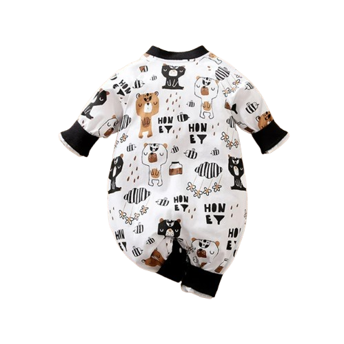 The Bryson - Baby Unisex Brown Bear Cartoon Jumpsuit