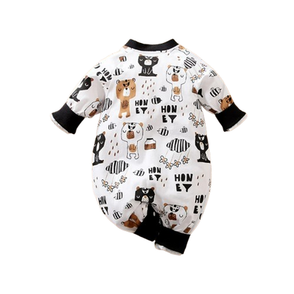 The Bryson - Baby Unisex Brown Bear Cartoon Jumpsuit