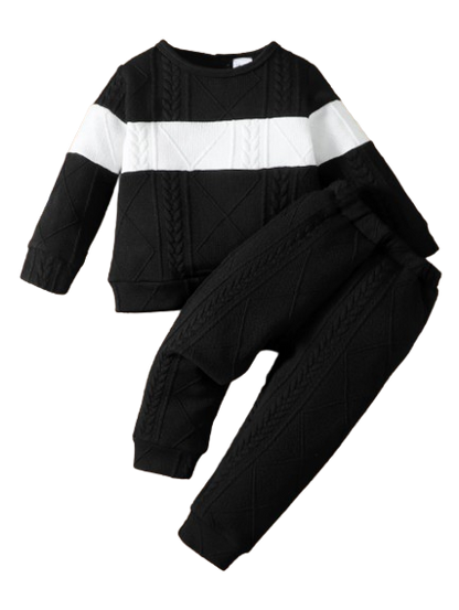 The Adriel - Baby Boy Colour Block Hoodie + Pants