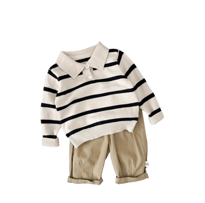 The Blakely - Baby Girl Stripe Snapback Long Sleeve Tops