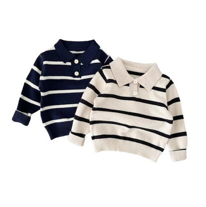 The Blakely - Baby Girl Stripe Snapback Long Sleeve Tops