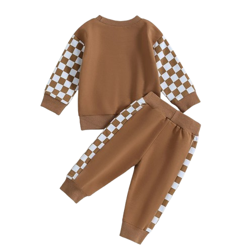 The Austin - Baby Boy Checkerboard  Sweatshirt + Pants