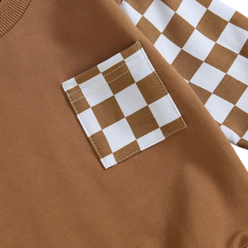 The Austin - Baby Boy Checkerboard  Sweatshirt + Pants