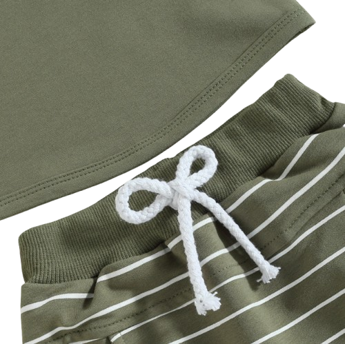 The Anthony - Baby Boy Casual Sleeveless Pocket Tank Tops + Striped Pocket Shorts